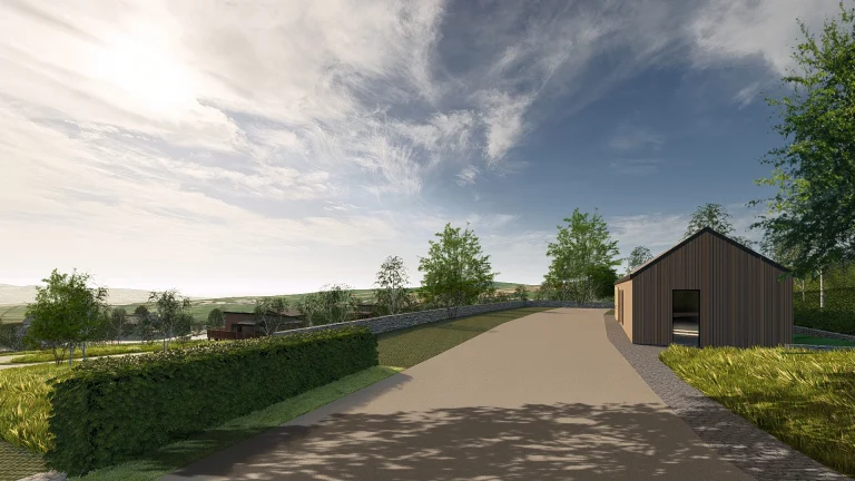 Mockup of a road leading to a property
